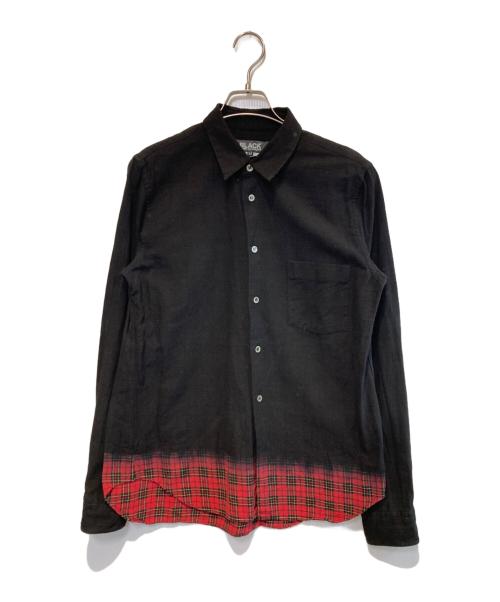 BLACK COMME des GARCONS（ブラックコムデギャルソン）BLACK COMME des GARCONS (ブラックコムデギャルソン) グラデーションチェックL/Sシャツ ブラック サイズ:Mの古着・服飾アイテム