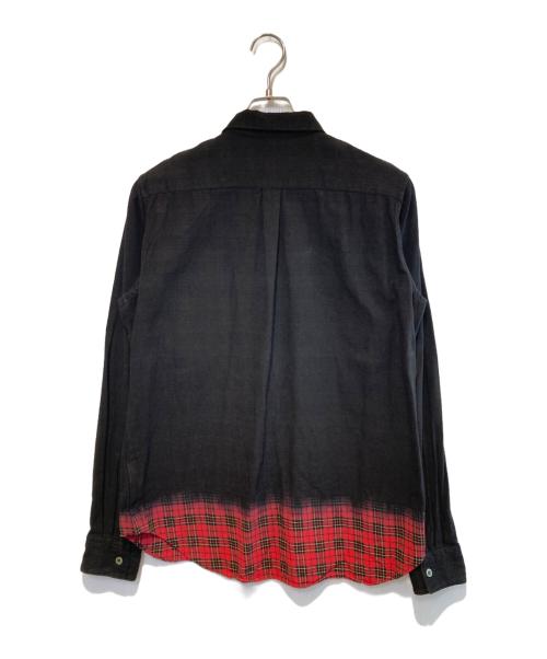 BLACK COMME des GARCONS（ブラックコムデギャルソン）BLACK COMME des GARCONS (ブラックコムデギャルソン) グラデーションチェックL/Sシャツ ブラック サイズ:Mの古着・服飾アイテム