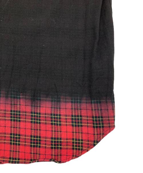 BLACK COMME des GARCONS（ブラックコムデギャルソン）BLACK COMME des GARCONS (ブラックコムデギャルソン) グラデーションチェックL/Sシャツ ブラック サイズ:Mの古着・服飾アイテム