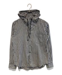 BLACK COMME des GARCONS（ブラックコムデギャルソン）の古着「フーデットチェックシャツ」｜ホワイト×ブラック