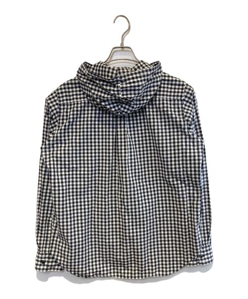 BLACK COMME des GARCONS（ブラックコムデギャルソン）BLACK COMME des GARCONS (ブラックコムデギャルソン) フーデットチェックシャツ ホワイト×ブラック サイズ:Mの古着・服飾アイテム