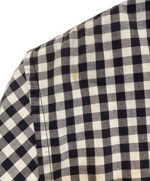 BLACK COMME des GARCONS（ブラックコムデギャルソン）BLACK COMME des GARCONS (ブラックコムデギャルソン) フーデットチェックシャツ ホワイト×ブラック サイズ:Mの古着・服飾アイテム
