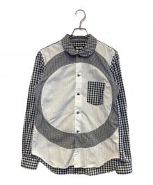 BLACK COMME des GARCONS（ブラックコムデギャルソン）の古着「パッチワークチェックシャツ」｜ホワイト×ブラック