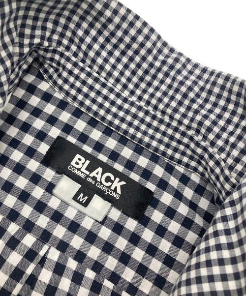 BLACK COMME des GARCONS（ブラックコムデギャルソン）BLACK COMME des GARCONS (ブラックコムデギャルソン) パッチワークチェックシャツ ホワイト×ブラック サイズ:Mの古着・服飾アイテム