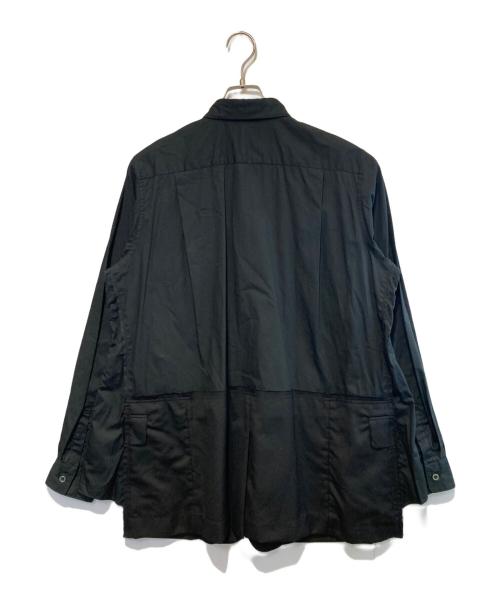 BLACK COMME des GARCONS（ブラックコムデギャルソン）BLACK COMME des GARCONS (ブラックコムデギャルソン) ドッキングL/Sシャツ ブラック サイズ:Lの古着・服飾アイテム