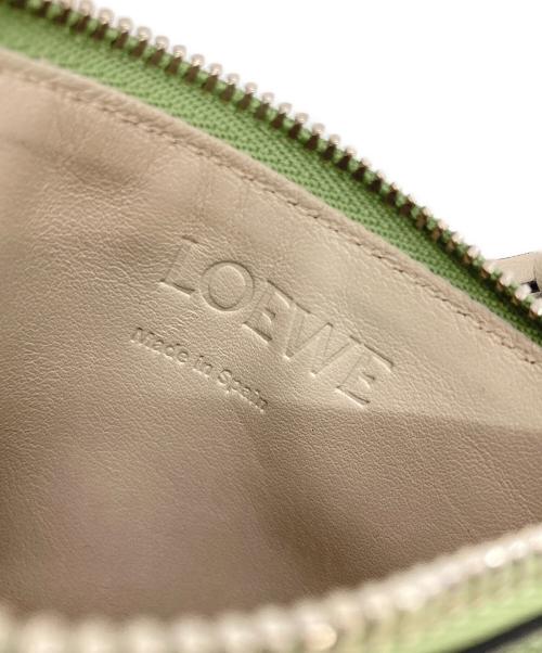 LOEWE（ロエベ）LOEWE (ロエベ) アナグラムスクエアカードコインホルダー グリーン×ブラウンの古着・服飾アイテム