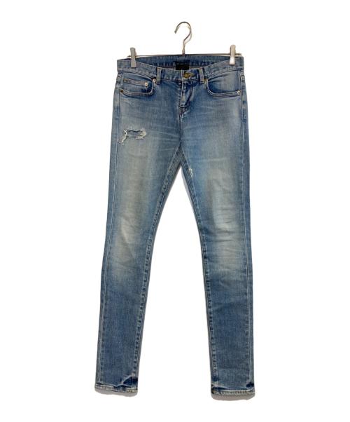 Saint Laurent Paris（サンローランパリ）Saint Laurent Paris (サンローランパリ) ウォッシュドスキニーデニムパンツ インディゴ サイズ:27の古着・服飾アイテム