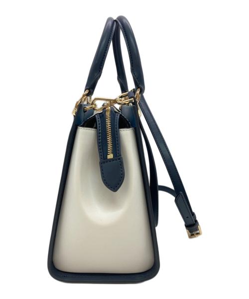 MICHAEL KORS（マイケルコース）MICHAEL KORS (マイケルコース) MARILYN サッチェル 2WAYバッグ ネイビー×ホワイトの古着・服飾アイテム