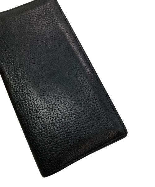 GUCCI（グッチ）GUCCI (グッチ) インターロッキングGダラーカーフレザー ロングウォレット ブラックの古着・服飾アイテム