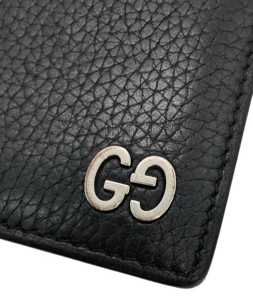 GUCCI（グッチ）GUCCI (グッチ) インターロッキングGダラーカーフレザー ロングウォレット ブラックの古着・服飾アイテム