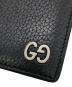 中古・古着 GUCCI (グッチ) インターロッキングGダラーカーフレザー ロングウォレット ブラック：15000円