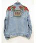 GUCCI (グッチ) フラワー刺繍英字バックオールドロゴデニムジャケット ブルー サイズ:48 17AW：198000円