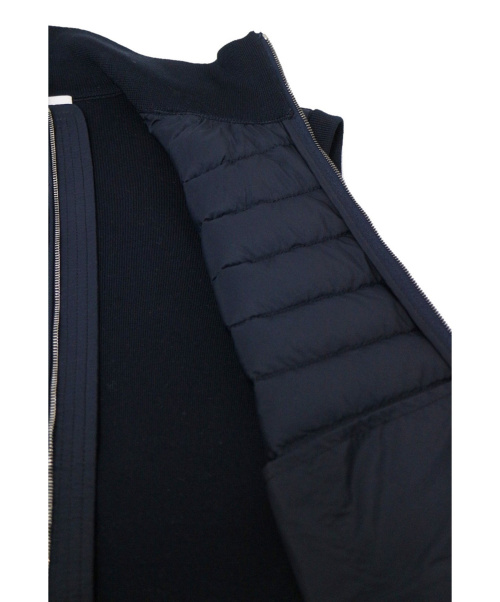 MONCLER（モンクレール）MONCLER (モンクレール) ニット切替ダウンベスト ネイビー サイズ:M 未使用品の古着・服飾アイテム