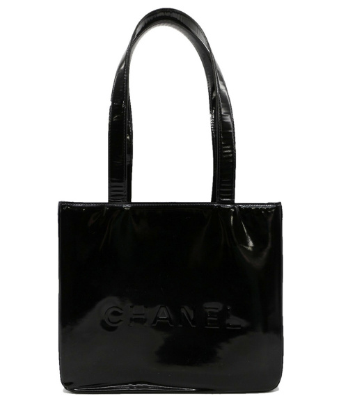 CHANEL（シャネル）CHANEL (シャネル) エナメルハンドバッグ ブラック 6281049の古着・服飾アイテム
