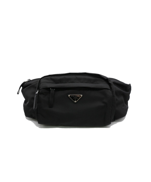 PRADA（プラダ）PRADA (プラダ) ナイロンウエストバッグ ブラック TESSUTO MONTAGN 2VL005の古着・服飾アイテム