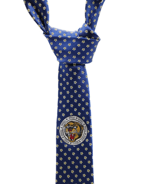GUCCI（グッチ）GUCCI (グッチ) シルクタイ ブルー サイズ:表記無し 未使用品の古着・服飾アイテム
