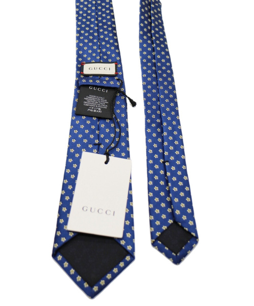 GUCCI（グッチ）GUCCI (グッチ) シルクタイ ブルー サイズ:表記無し 未使用品の古着・服飾アイテム