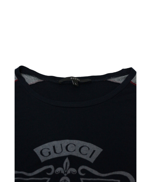 GUCCI（グッチ）GUCCI (グッチ) ロングスリーブカットソー ネイビー サイズ:Lの古着・服飾アイテム