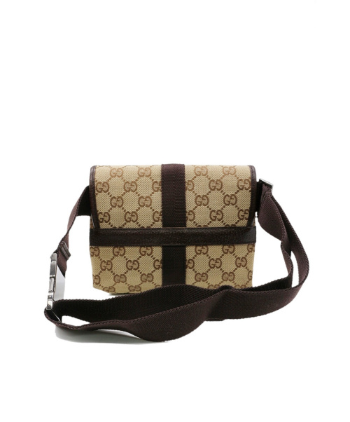 GUCCI（グッチ）GUCCI (グッチ) GGキャンバスウエストポーチ ブラウン 131236 200047の古着・服飾アイテム