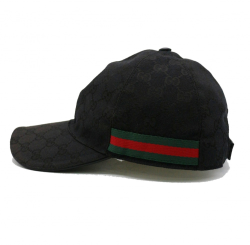 GUCCI（グッチ）GUCCI (グッチ) GGキャンバスキャップ ブラックの古着・服飾アイテム