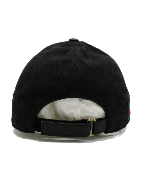 GUCCI（グッチ）GUCCI (グッチ) GGキャンバスキャップ ブラックの古着・服飾アイテム