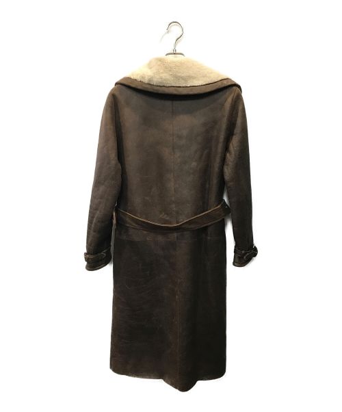 RALPH LAUREN（ラルフローレン）RALPH LAUREN (ラルフローレン) ラムレザームートンコート ブラウン サイズ:4の古着・服飾アイテム