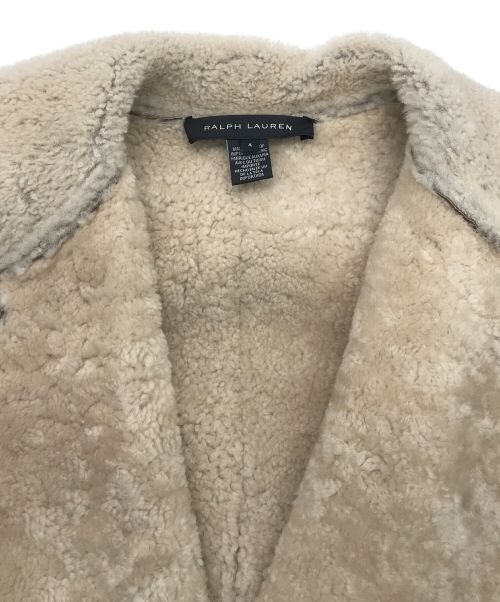 RALPH LAUREN（ラルフローレン）RALPH LAUREN (ラルフローレン) ラムレザームートンコート ブラウン サイズ:4の古着・服飾アイテム