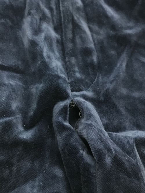 MIHARA YASUHIRO（ミハラヤスヒロ）MIHARA YASUHIRO (ミハラヤスヒロ) ベロアパンツ ネイビー サイズ:44の古着・服飾アイテム