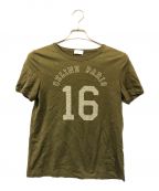 CELINEセリーヌ）の古着「ロゴプリントTシャツ」｜カーキ