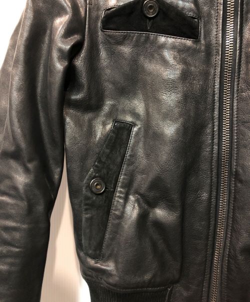 DSQUARED2（ディースクエアード）DSQUARED2 (ディースクエアード) オールドレザージャケット ブラック サイズ:48の古着・服飾アイテム