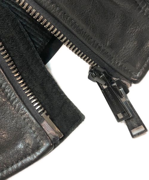 DSQUARED2（ディースクエアード）DSQUARED2 (ディースクエアード) オールドレザージャケット ブラック サイズ:48の古着・服飾アイテム