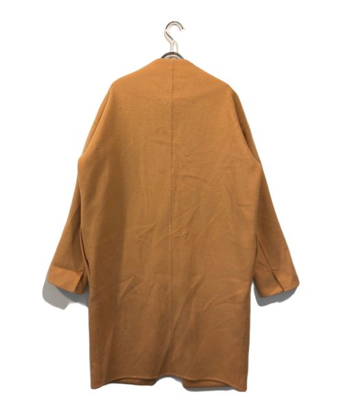 ENFOLD（エンフォルド）ENFOLD (エンフォルド) ウールリバーノーカラーコート ベージュ サイズ:38の古着・服飾アイテム