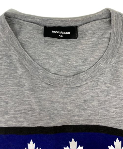 DSQUARED2（ディースクエアード）DSQUARED2 (ディースクエアード) FLAG ロゴプリントTEE グレー サイズ:XXLの古着・服飾アイテム