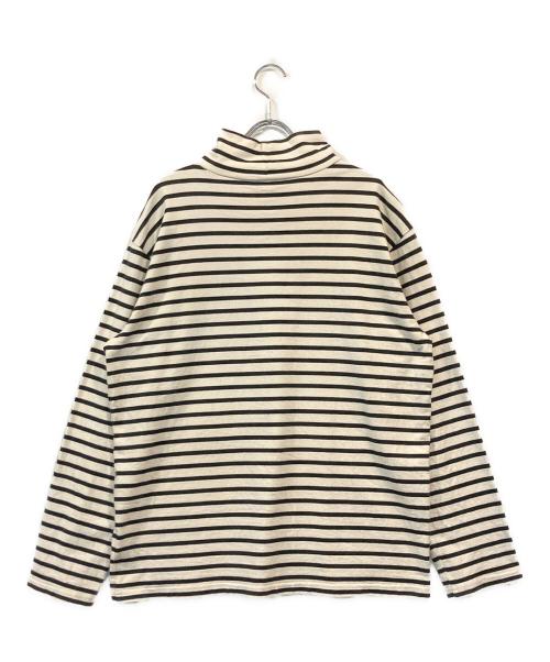 LE（エルイー）LE (エルイー) ボーダーモックネックカットソー ブラック×ホワイト サイズ:Lの古着・服飾アイテム