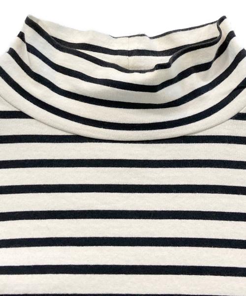 LE（エルイー）LE (エルイー) ボーダーモックネックカットソー ブラック×ホワイト サイズ:Lの古着・服飾アイテム