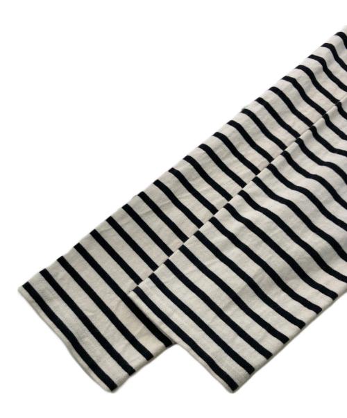 LE（エルイー）LE (エルイー) ボーダーモックネックカットソー ブラック×ホワイト サイズ:Lの古着・服飾アイテム