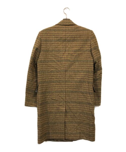 PAUL SMITH（ポールスミス）PAUL SMITH (ポールスミス) “MOON” HOUND'S TOOTH ツイードチェスターコート ブラウン サイズ:Mの古着・服飾アイテム