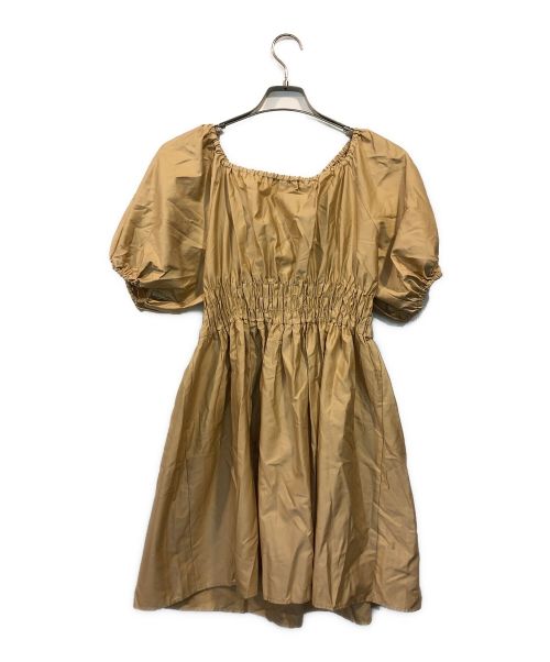 devotion twins（デボーションツインズ）devotion twins (デボーションツウィンズ) コットンギャザーショートドレス ベージュ サイズ:Sの古着・服飾アイテム