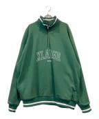 X-LARGEエクストララージ）の古着「STRIPED RIB HALF ZIP SWEAT」｜グリーン