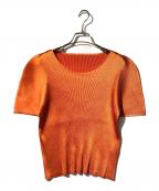 PLEATS PLEASEプリーツプリーズ）の古着「プリーツカットソー」｜オレンジ