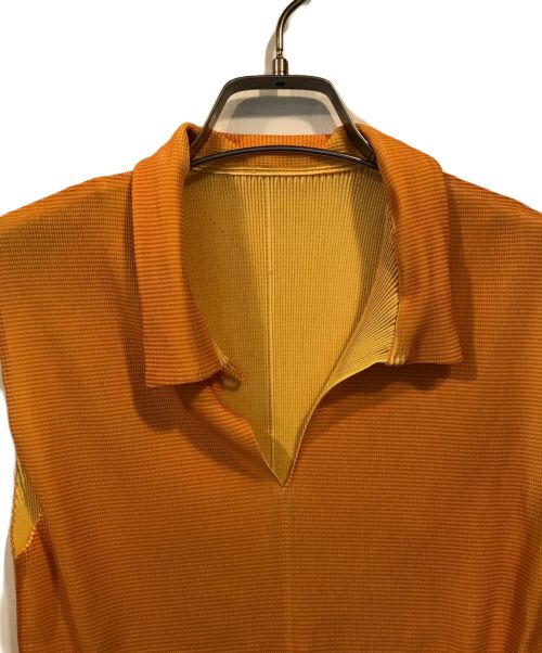 PLEATS PLEASE（プリーツプリーズ）PLEATS PLEASE (プリーツプリーズ) ノースリーブカットソー オレンジ サイズ:SIZE 3の古着・服飾アイテム