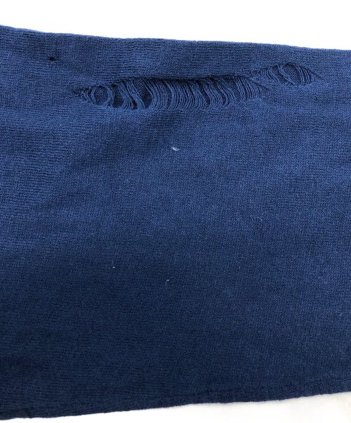 PEEL&LIFT（ピールアンドリフト）PEEL&LIFT (ピールアンドリフト) ダメージ加工クルーネックニット ネイビー サイズ:Mの古着・服飾アイテム