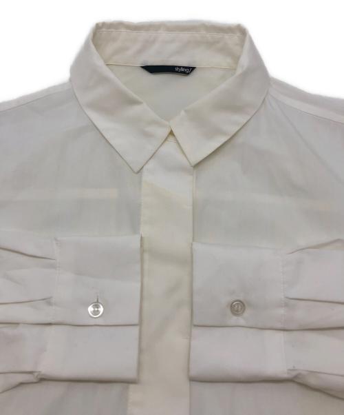 styling/（スタイリング）styling/ (スタイリング) プリーツヘムシャツワンピース ホワイト サイズ:SIZE 0の古着・服飾アイテム