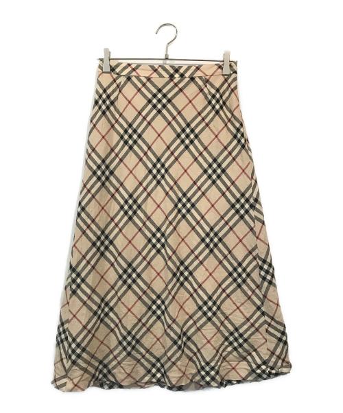 BURBERRY LONDON（バーバリーロンドン）BURBERRY LONDON (バーバリーロンドン) ノヴァチェックミモレスカート ベージュ サイズ:Lの古着・服飾アイテム