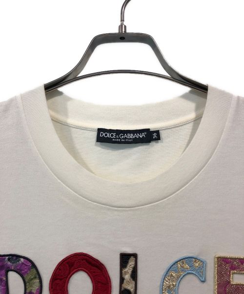 DOLCE & GABBANA（ドルチェ＆ガッバーナ）DOLCE & GABBANA (ドルチェ＆ガッバーナ) パッチワークロゴT ホワイト サイズ:36の古着・服飾アイテム
