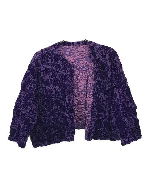 ISSEY MIYAKE me（イッセイ ミヤケ ミー）ISSEY MIYAKE me (イッセイ ミヤケ ミー) シワ加工カーディガン パープル サイズ:FREEの古着・服飾アイテム