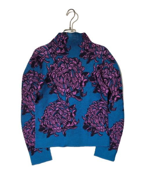 ISSEY MIYAKE me（イッセイ ミヤケ ミー）ISSEY MIYAKE me (イッセイ ミヤケ ミー) ハイネックプリーツブラウス ブルー サイズ:FREEの古着・服飾アイテム