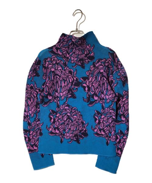 ISSEY MIYAKE me（イッセイ ミヤケ ミー）ISSEY MIYAKE me (イッセイ ミヤケ ミー) ハイネックプリーツブラウス ブルー サイズ:FREEの古着・服飾アイテム