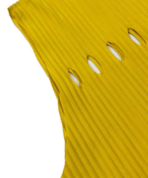 ISSEY MIYAKE me（イッセイ ミヤケ ミー）ISSEY MIYAKE me (イッセイ ミヤケ ミー) プリーツフリンジワンピース イエロー サイズ:FREEの古着・服飾アイテム