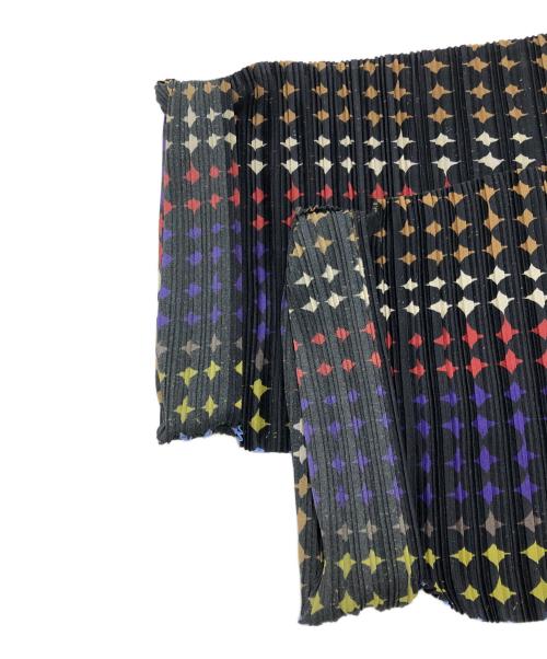 PLEATS PLEASE（プリーツプリーズ）PLEATS PLEASE (プリーツプリーズ) 総柄プリーツボレロカーディガン ネイビー サイズ:SIZE 3の古着・服飾アイテム